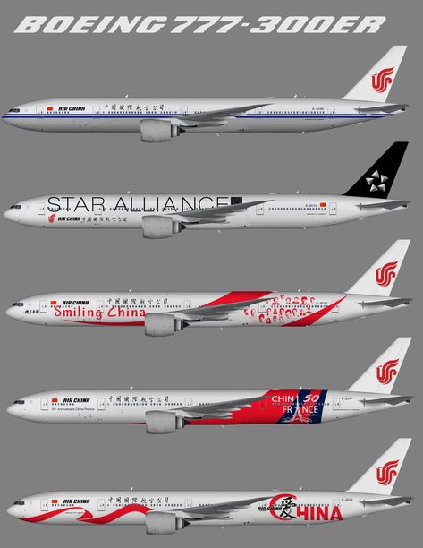 Air China Boeing 777-300ER (Representative Fleet) 777 300er, China Airlines, Air China, Dubai Airport, Airline Logo, Fruit Stand, General Aviation, Boeing 777, Flight Simulator