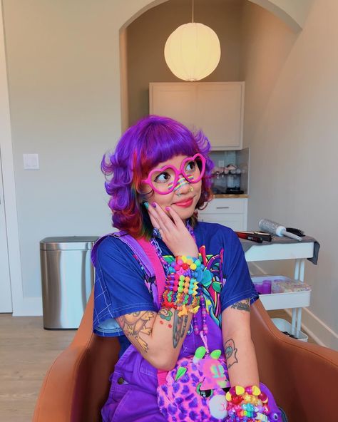 Cybr Grl, Decora Hair, Y2k Hair, Austin Style, Vivid Hair Color, Fun Color, 31 Days, Rainbow Hair, My Way