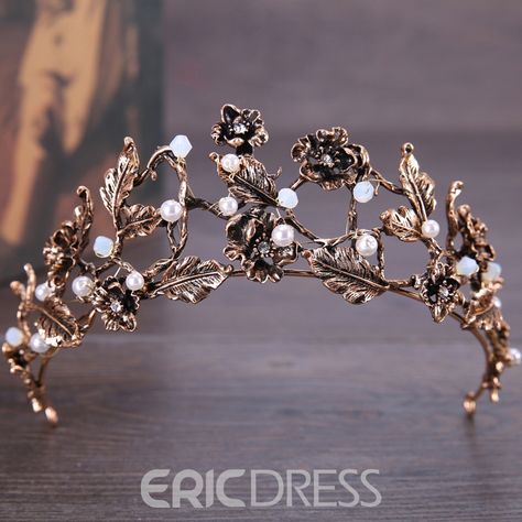 Gold Leaf Crown, Crystals Wedding, Wedding Tiaras, Vintage Tiara, Rose Gold Sparkle, Random Fashion, Bride Tiara, Bride Headband, Tiara Wedding