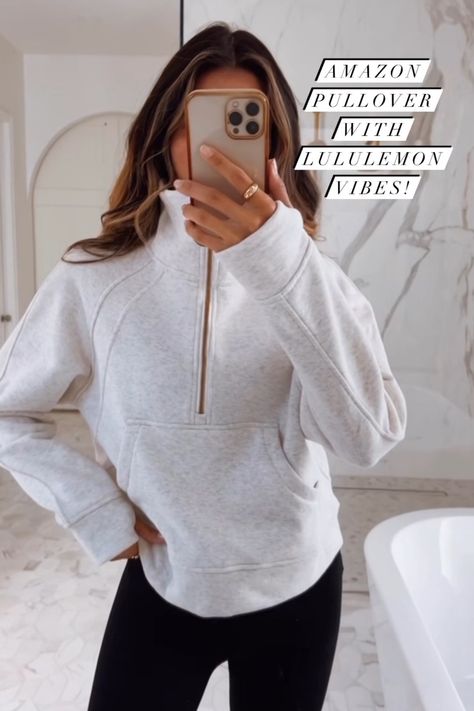 Rib Knit Half Zip Sweater Outfit, Quarter Zip Sweatshirt Women, Grey Crewneck Outfit Women, Cropped Half Zip Sweatshirt Outfit, Women’s Sweatshirt Outfit, 3 Quarter Zip Pullover Outfit, Quarter Zip Sweater Outfit Women, White Quarter Zip Outfit, Pullover Outfits Women