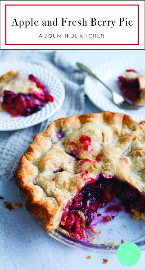 I love summer berries, but even more than a straight-up berry pie, I adore apples combined with berries. Our Apple and Fresh Berry Pie has a healthy dose of tart, along with sweet all encased in the flakiest pastry ever! #applepie #berrypie #homemadepie #flakycrust #abountifulkitchenrecipe Berry Apple Pie, Apple Berry Pie, Rub For Steak, Fresh Berry Pie, Apple And Berry Crumble, Dry Rub For Steak, Garlic Twist, Berry Pie Recipe, A Bountiful Kitchen