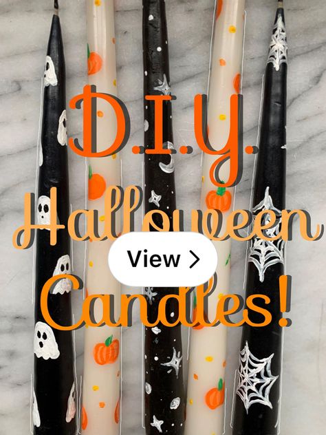 Lemon8 · DIY Halloween Painted Candles! ✨🎃 👻  · @Kaylee Spooky Candle Painting, Candlestick Diy Craft Ideas, Spooky Craft Night, Halloween Painted Candles, Candle Painting Halloween, Halloween Candle Painting, Halloween Paint Party, Painted Candlesticks Diy, Candle Painting Ideas