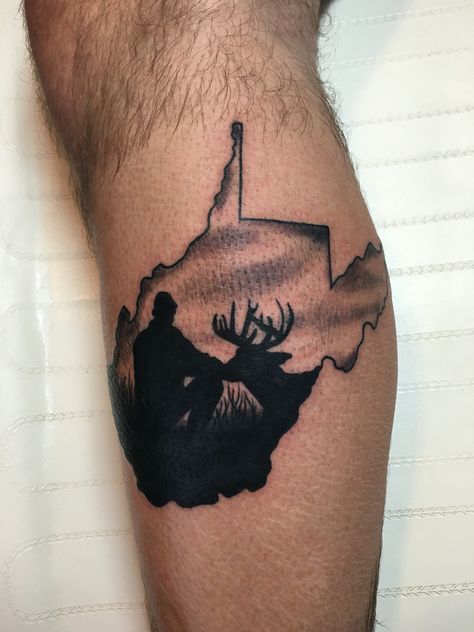 West Virginia tattoo. West Virginia Tattoo Ideas, Wv Tattoo Ideas, Pennsylvania Tattoo, Wv Tattoo, West Virginia Tattoo, Johnny Tattoo, Pagan Tattoos, Virginia Name, Virginia Tattoo