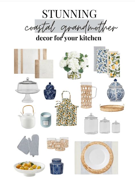 Coastal Grandmother Aesthetic Kitchen, Lake Kitchen Decor, Grandma Coastal Chic, Costal Granddaughter Kitchen, Coastal Grandmother Kitchen Aesthetic, Coastal Grandmother Style Decor, Coastal Grandma Kitchen Decor, Coastal Grandmother Aesthetic Apartment, Coastal Grandmother Decorating