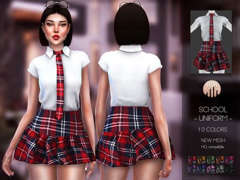 ❤ School Uniform BD99 ❤ DOWNLOAD: 10 colors Found in TSR Category 'Sims 4 Female Everyday' The Sims 4 Pack, To Her, Mods Sims 4, Die Sims 4, Sims 4 Anime, Uniform School, Lizard King, Sims 4 Game Mods, Sims 4 Teen