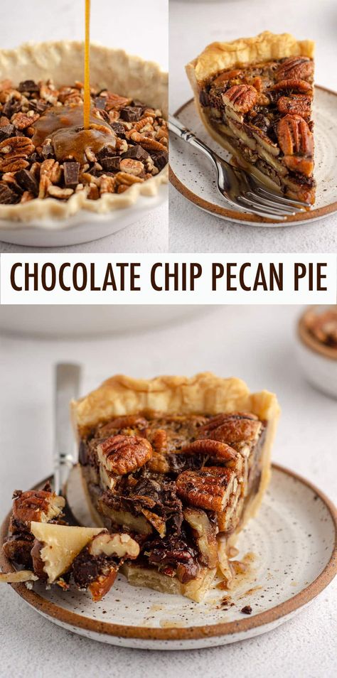 Chopped Pecan Pie, Pecan Chocolate Chip Pie, Pecan Pie Recipe With Chocolate Chips, Easy Chocolate Pecan Pie, Pecan Pie Chocolate Chip Recipe, Choc Chip Pecan Pie, Salted Caramel Chocolate Pecan Pie, Chocolate Chip Pecan Pie, Pecan Pie Tarts