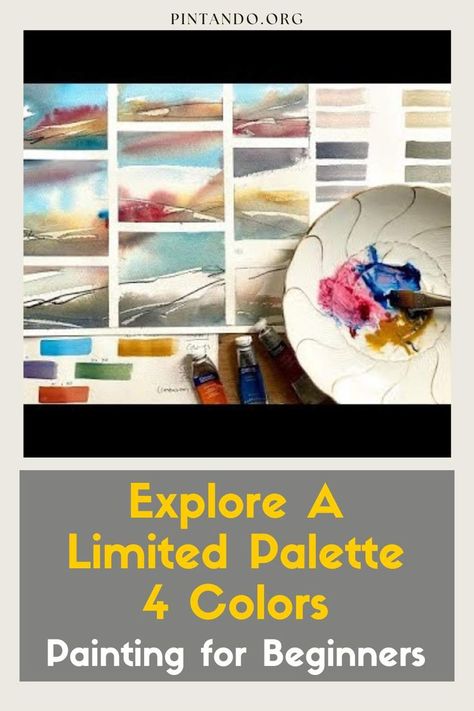 Discover the magic of watercolor landscapes with our latest video tutorial, ' Explore A Limited Palette 4 Colors: Painting for Beginners' Unlock the art of creating breathtaking landscapes with just four colors, and experience the joy of painting in watercolors like never before. Whether you're a novice or a seasoned artist, this tutorial will inspire and guide you on an artistic journey. Embrace the beauty of simplicity in art. Start your watercolor adventure today! Limited Palette, Colors Painting, Step By Step Watercolor, Watercolor Landscapes, The Joy Of Painting, Painting For Beginners, Watercolor Palette, Watercolor Paintings Tutorials, Color Blending