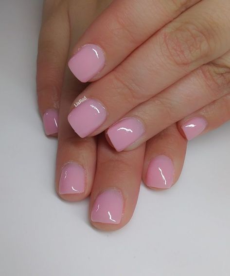 Natural Dip Powder Nails Short French, Square Nails Dip Powder, Basic Dip Nail Ideas, Super Short Pink Nails, Pi K Nails, Simple Nail Ideas Short Square Summer, Translucent Pink Nails Gel, Short Bubble Gum Pink Nails, Natural Pink Dip Powder Nails