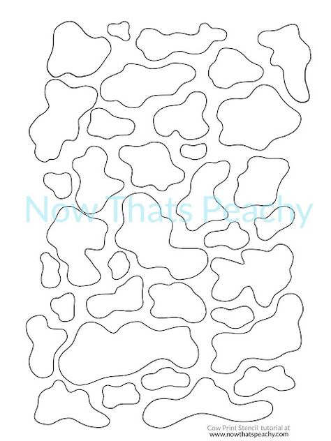 Cow Print Stencil, Cow Print Template, Cow Print Drawing, Cow Print Party Ideas, Stencils Printables Free, Diy Cow Print, Cow Print Kitchen, Stencil On Fabric, Printable Cow