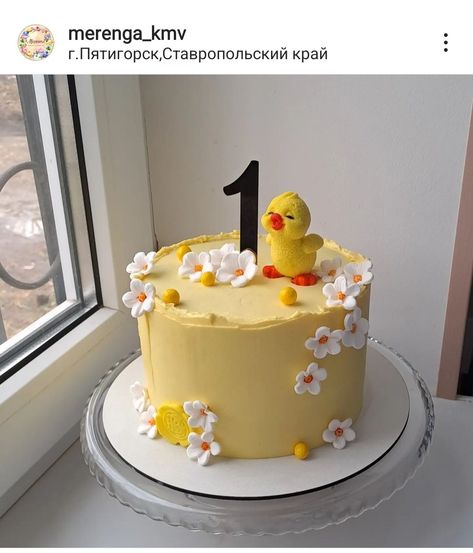 Duck Birthday Theme, Chicken Cake, Duck Cake, Baby First Birthday Cake, Unique Birthday Cakes, Duck Birthday, 1st Birthday Cakes, Baby Birthday Cakes, Cute Birthday Cakes