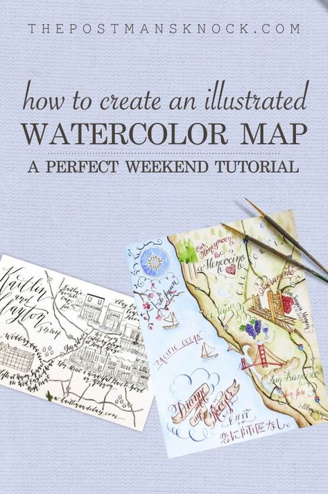 Croquis, Artistic Maps Illustrations, Travel Journal Watercolor, Artist Gifts Ideas, Watercolor Sketchbook Journal Ideas, Watercolor Journal Ideas, Diy Map Art, Watercolor Exercises, Map Art Illustration