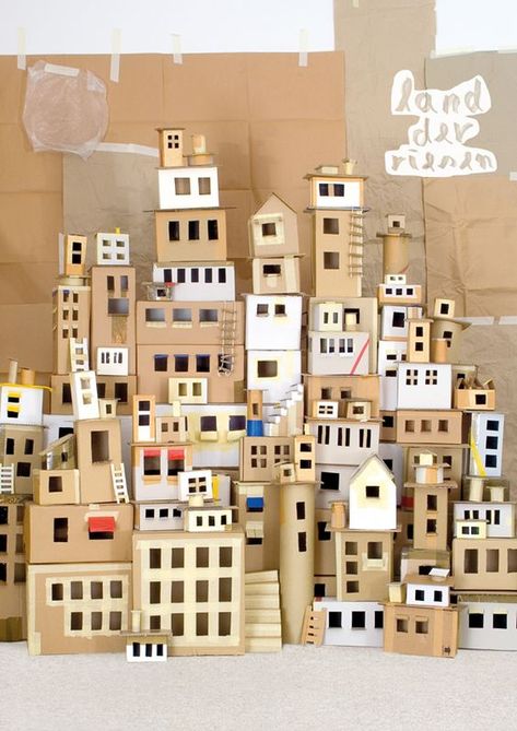 Cardboard Buildings, House Cardboard, Cardboard City, Cardboard Houses, Cardboard Castle, Paper House, Cardboard House, Cardboard Art, Paper Houses