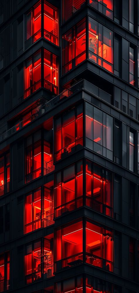 Red Black Aesthetic Wallpaper, Red Lights Wallpaper, Wallpaper Iphone City, Iphone Wallpaper Architecture, Red Aesthetic Wallpaper Iphone, Red Architecture, Cityscape Wallpaper, Red And Black Wallpaper, Auto Date