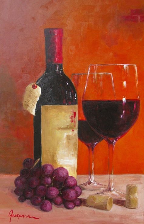 Canvas Acrylic Painting, Wine And Canvas, Wine Painting, Wine Glass Art, Wine Bottle Art, Painted Wine Bottles, Wine Art, Canvas Acrylic, Still Life Art