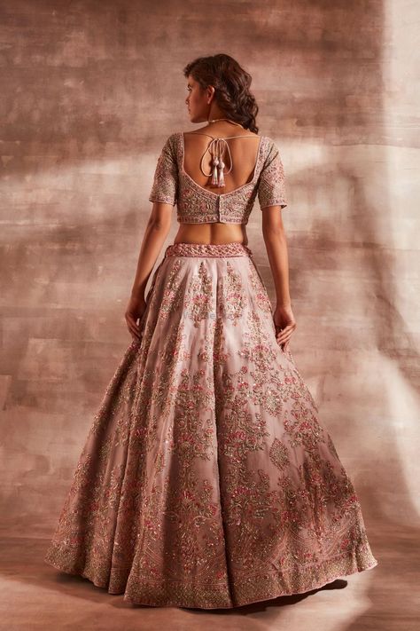 Mauve lehenga with multicolor work by Studio Iris Mauve Lehenga, Studio Iris, Raw Silk Lehenga, Organza Lehenga, Vacuum Storage, Pink Lehenga, Bridal Dress Fashion, Indian Wedding Wear, Lehenga Blouse