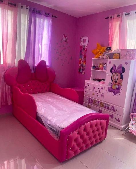 Minnie Mouse Room Ideas Toddler, Minnie Mouse Bedroom Ideas, Minnie Mouse Room Decor, Minnie Mouse Bedroom, Toddler Bedroom Decor, Kids Bed Frames, Disney Room Decor, Luxury Room Bedroom