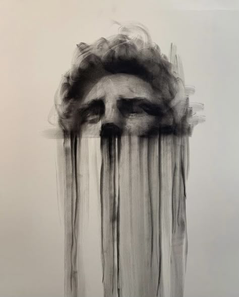 Josh Hernandez, Mad Charcoal, Abstract Charcoal Art, Charcoal Artwork, Figurative Kunst, Charcoal Sketch, Charcoal Art, Dark Art Drawings, Art Drawings Sketches Creative