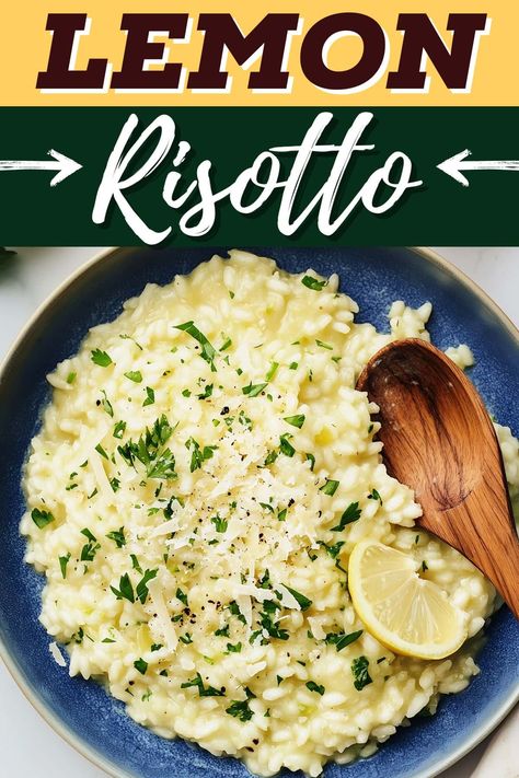 Creamy lemon risotto with freshly grated parmesan cheese is an easy dish I know you’ll love. It takes some time, but it’s more than worth it. Risotto Recipes Parmesan, Risotto Side Dish, Lemon Risotto Recipes, Lemon Risotto, Easy Risotto, Risotto Recipes Easy, How To Make Risotto, Risotto Recipe, Risotto Recipes