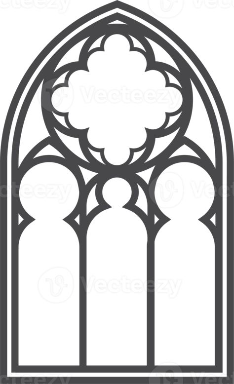 Simple Gothic Architecture, How To Draw Windows, Gothic Windows Drawing, Gothic Windows Tattoo, Free Hairstyles, Gothic Svg, Witch Symbols, Gothic Window, Gothic Elements