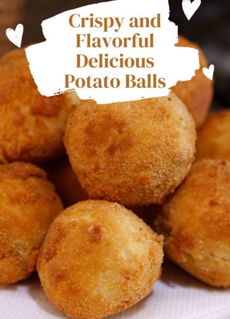 Crispy Fried Potato Balls, Potatoes Balls Recipe, Potatoe Balls Recipe, Crunchy Garlic Potato Pops, Potatoe Balls Fried, Potato Balls With Cheese, Crispy Potato Balls Recipe, Garlic Potato Pops, Crispy Potato Balls