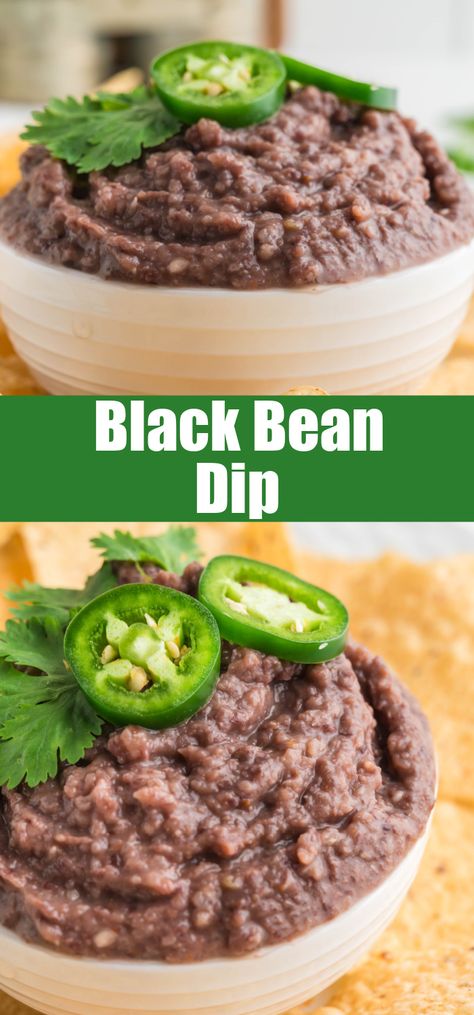 This is a super easy Black Bean Dip you can throw together in about 5 minutes! It is loaded with flavor and just the perfect amount of spice to keep you coming back for more. Black Bean Dip Recipes, Homemade Bean Dip, Healthier Appetizers, Fingerfood Recipes, Black Bean Dip Recipe, Easy Make Ahead Appetizers, Bean Dip Recipes, Black Bean Dip, Homemade Beans