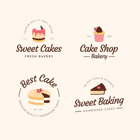 Logo Dessert, Supermarket Logo, Dessert Logo, Baking Logo Design, Cupcake Logo, Cute Bakery, Food Business Ideas, Cake Branding, Baking Logo