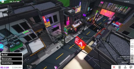 Bloxburg Tokyo City Layout, Bloxburg Tokyo City, Bloxburg Cyberpunk City, Street Decals Bloxburg, Japan Bloxburg, Bloxburg Nyc, Bloxburg Towns, Game Furniture, Cyberpunk Building