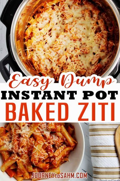 Dump and start Instant Pot Baked Ziti is so kid-friendly, you could even have them make it for you! Just 5 ingredients (salt and pepper don’t count!), less than 10 minutes using the pressure cooker part of your Instant Pot, and you’re good to go. The recipe uses a jar sauce, which makes a busy weeknight that much easier for us moms. Plus, it is vegetarian with hidden vegetables, making it a healthy meal for the kids as well. | Journey to SAHM @journeytoSAHM #instantpotpasta #journeytoSAHM Instant Pot Baked Ziti, Easy Instant Pot Pasta, Ziti With Sausage, Sausage Ricotta, Baked Ziti With Ricotta, Baked Ziti With Sausage, Instant Pot Pasta, Easy Baked Ziti, Ziti Recipe