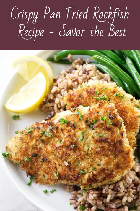 Pan Seared Rockfish, Rock Fish Recipe Healthy, Fried Rockfish Recipes, Rock Cod Fish Recipes, Rockfish Recipes Pan Seared, Rockfish Recipes Baked, Rockfish Tacos, Rockfish Recipe, Fried Cod Fish Recipes