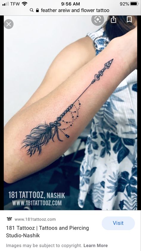 Feather Arrow Tattoo, Lotusblume Tattoo, Arrow Tattoos For Women, Arrow Tattoo Design, Feather Tattoo Design, Cool Forearm Tattoos, Forearm Tattoo Women, Tatuaje A Color, Dope Tattoos For Women