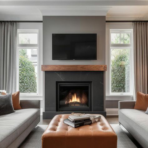 Fireplace tv wall