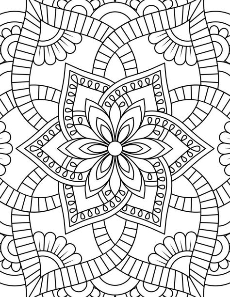 floral mandalas School Based Therapy, Arte Yoga, Geometric Mandala, Paisley Art, Floral Mandala, Cartoon Coloring Pages, Coloring Book Art, Mandala Coloring, Happy Colors