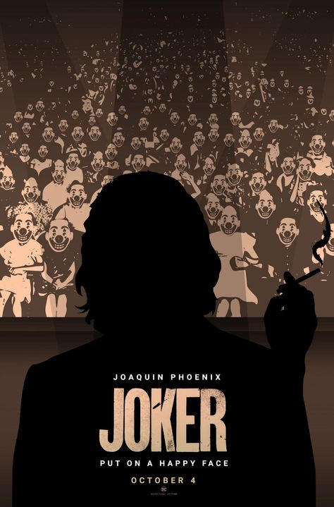 Movie Posters High Quality, Joker Graphic Design, Joker Poster Art, Joker 2019 Poster, The Joker Poster, Joker Movie Poster, Joker Print, Put On A Happy Face, Compass Drawing