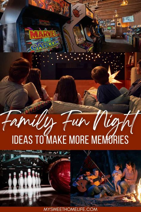 Wanting to make memories and build connection as a family? Try these family fun night ideas you can do at home or out and about- there's one idea for each week of the year! Family Date Night Ideas At Home, Family Fun Night At School Activities, Family Night Ideas At Home, Family Fun Night Ideas At Home, Family Fun Night Ideas, Family Night Ideas, Family Fun Ideas, Harvest Fest, Photo Scavenger Hunt