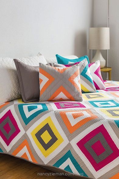 Modern Log Cabin Quilts, Modern Log Cabin, Modern Log Cabins, Quilt Modernen, Log Cabin Quilts, Quilt Baby, Log Cabin Quilt, Colorful Quilts, Contemporary Quilts