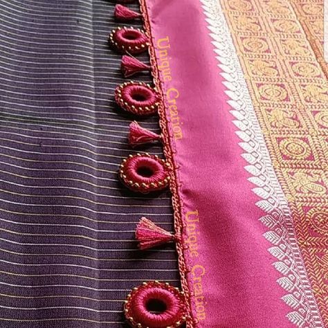 Ruhi Sable (@ruhisable) on Instagram Silk Saree Kuchu Designs Latest, Saree Tassels Designs Latest, Sarees Tassels, Saree Kuchu Designs Latest, Saree Kutch, Saree Kuch, Angel Crochet Pattern Free, Saree Kuchulu, Saree Kuchu New Designs