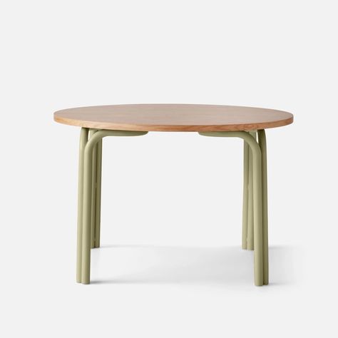 Forma Dining Table - Round – Schoolhouse Circular Table Dining Room, Circular Wooden Dining Table, Round Green Dining Table, Round Dining Table Oak, Round Plywood Table, Circle Table With Bench, Colored Dining Table, Semicircle Table, Colorful Dining Table