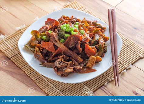 Chinese food Mongolian barbecue thinly sliced beef with mixed vegetables Mongolian Barbecue, Mongolian Bbq, Vegetables Stock, Genghis Khan, Bbq Beef, Chinese Dishes, Mixed Vegetables, Vegetable Stock, Tasting Table