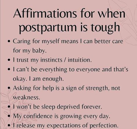 Postpartum Awareness, Mama Mantras, Postpartum Affirmations, Doula Quotes, Postpartum Planning, Birthing Affirmations, Postpartum Mental, Postpartum Yoga, Postpartum Tips