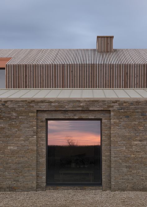 Gallery of Long House / Bureau de Change Architects - 11 Chicken Shed, Long House, Internal Courtyard, Dry Stone Wall, Brick Facade, Brick And Stone, Barn Style, Maine House, Barn House