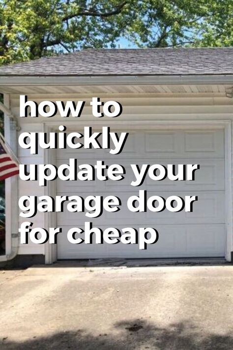 Change Garage Door, Spruce Up Garage Door, Garage Makeovers On A Budget, Resurface Garage Doors, Cheap Garage Door Makeover, Garage Door Options, Garage Updates Exterior, Painted Garage Door Before And After, Repaint Garage Door