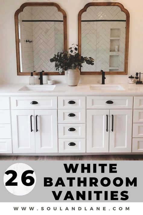 2 Vanity Bathroom Ideas, Bathroom Double Vanity Ideas Master Bath, White Vanity Bathroom Ideas, White Double Vanity Bathroom, White Bathroom Vanity Ideas, Double Bathroom Vanity Ideas, Bathroom Double Vanity Ideas, Vanity Bathroom Ideas, White Double Vanity