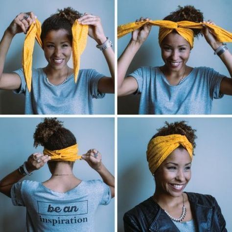 Hair Scarf Tutorial, Hair Wrap Scarf, Hair Scarf Styles, Penteado Cabelo Curto, Bandana Hairstyles, Hair Wraps, Afro Hairstyles, Gorgeous Hair, Headband Hairstyles