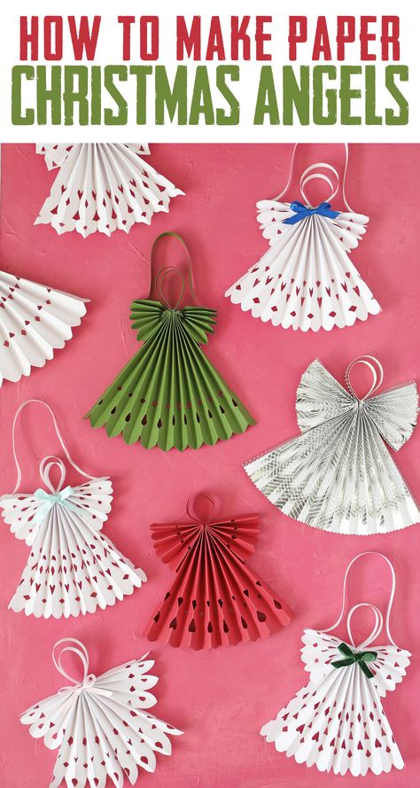 Paper Origami Christmas Ornaments, Xmas Angels Crafts, Paper Cross Crafts, Angel Tree Ornaments To Make, Christmas Decorations Easy Diy, Christmas Table Decor Ideas Diy Crafts, Paper Angles, Paper Dollie Crafts, Paper Crafts For Kids Christmas