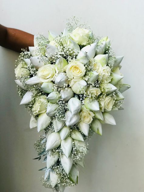 Bridal bouquet, Fresh flower Lotus Bridal Bouquet, White Lotus Bouquet, Lotus Wedding Bouquet, Fresh Flower Bridal Bouquet, Lotus Flower Bouquet, Wedding Entourage Dress, Lotus Bouquet, Wedding Entourage, Lotus Bud