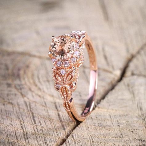 Morganite diamond ring