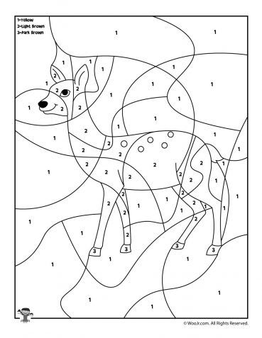 Preschool Color By Number Animal Coloring Pages | Woo! Jr. Kids Activities Deer Activities For Preschool, Crab Cute, Forest Animals Preschool, Preschool Music Activities, Christmas Preschool, Free Paint, Prek Classroom, Kindergarten Coloring Pages, Coloring Contest