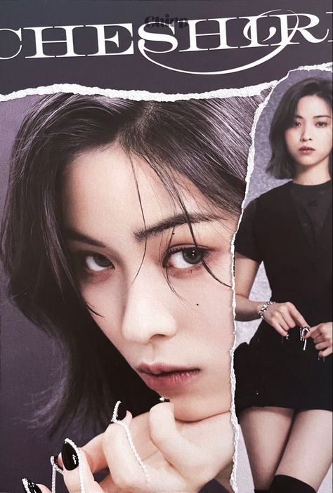 Itzy - Cheshire ver C Notebook Cover Design, Pop Posters, Itzy Ryujin, Kim Sejeong, Kpop Posters, Scrapbook Journal, Having A Crush, Cover Design, Album Covers