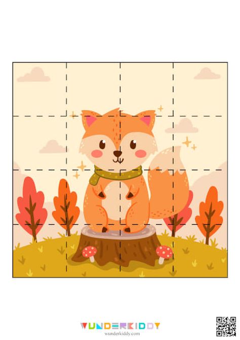 Activity sheet «Autumn nature» - Download or print for free Autumn Puzzles Preschool, Kindergarten Autumn, Kindergarten Puzzles, Autumn Puzzle, Activity For Kindergarten, Preschool Puzzles, Free Printable Puzzles, Big Puzzles, Activity For Preschoolers