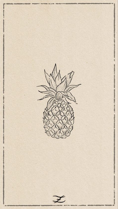 Coconut Tattoo Design, Pina Colada Tattoo, Pineapple Tattoos For Women, Small Pineapple Tattoo, Pineapple Tattoo Ideas, Pineapple Doodle, Pinapple Tattoos, Small Colorful Tattoos, Apple Tattoo